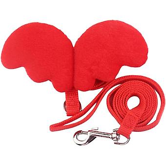 Adjustable Kitten Harness And Leash - Angel Wings Cat Leash (red,m)