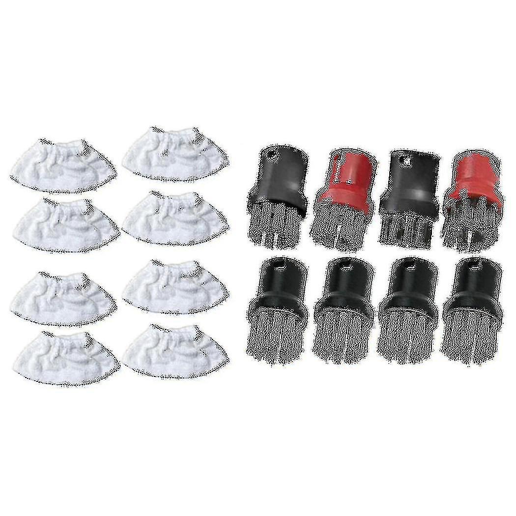 8 Pcs Microfiber Mop Cloth & 8 Pcs Nylon + Copper Brush Tool Jet Nozzles