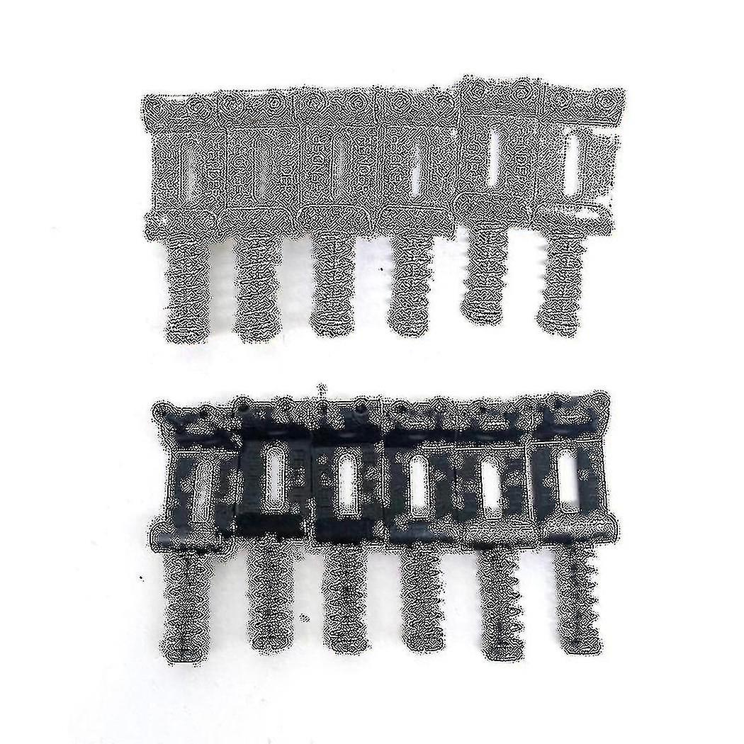 2 Set Pull String Code Electric Guitar Saddle For Electric Guitar Accessories, Silver & Black