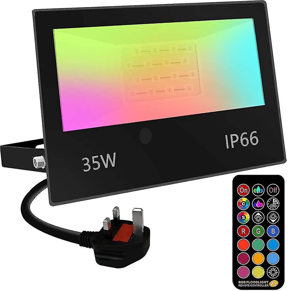 Led Floodlight Outdoor 35w, Colour Changing Flood Lights With Remote Control