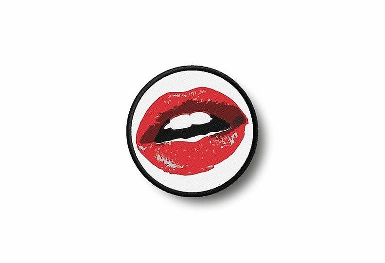 Patch Badge Ecusson Brode Prints Thermocollant Biker Levres Kiss Lips Red Red