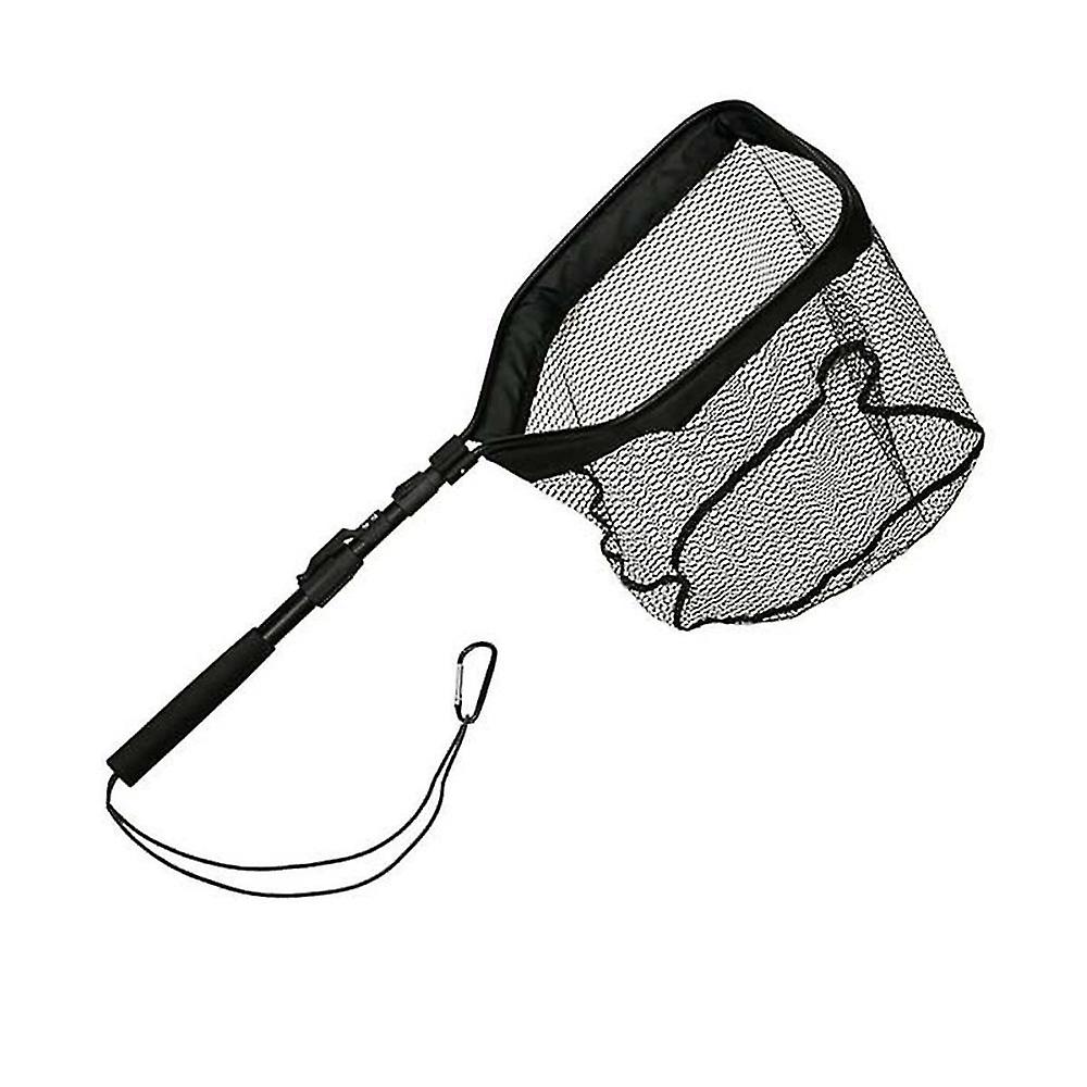Retractable Fishing Net Telescopic Folding Landing Net Pole Folding Landing Net Fishing Black