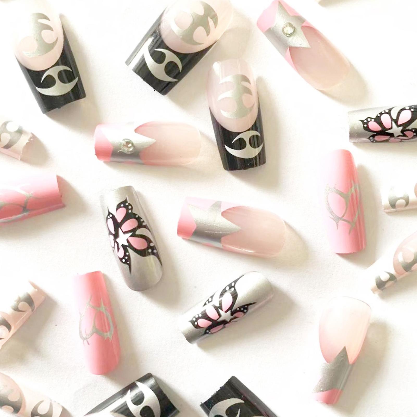 Woman French Style Artificial Nails Stylish Press-on Nails With Nail Glue