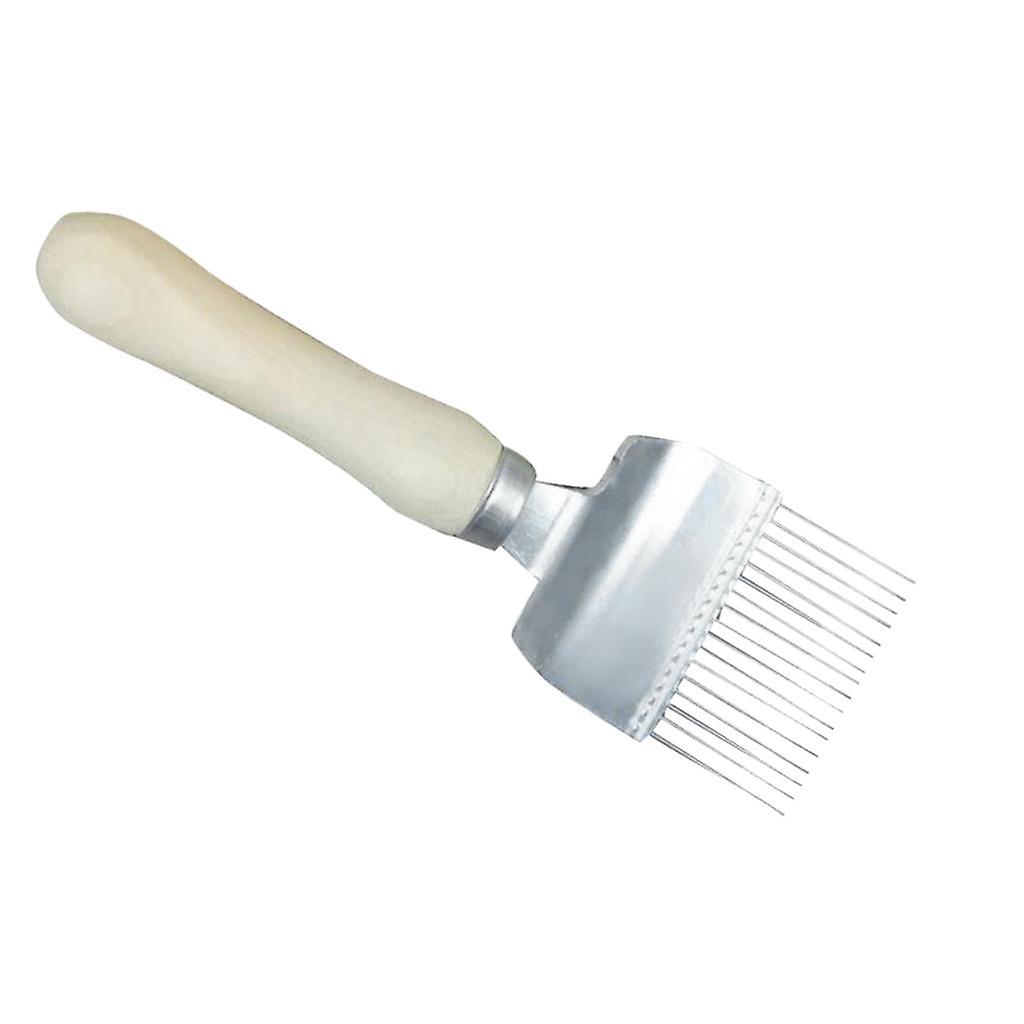 Stainless Steel Tines Uncapping Fork Tool With Wooden Handle Beekeeper Tools