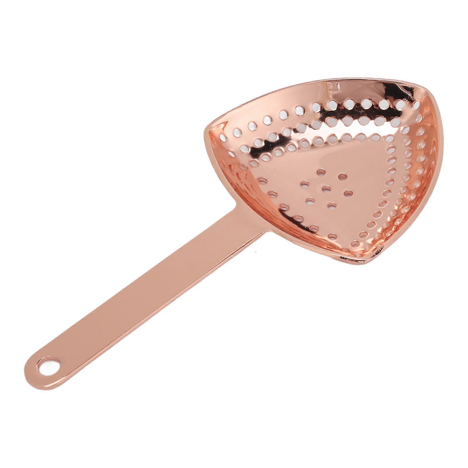 Triangular Cocktail Strainer No Breakage Anti Rust Fine Filtration Decorative Professional Ice Strainer for Bar Home Copper Plated