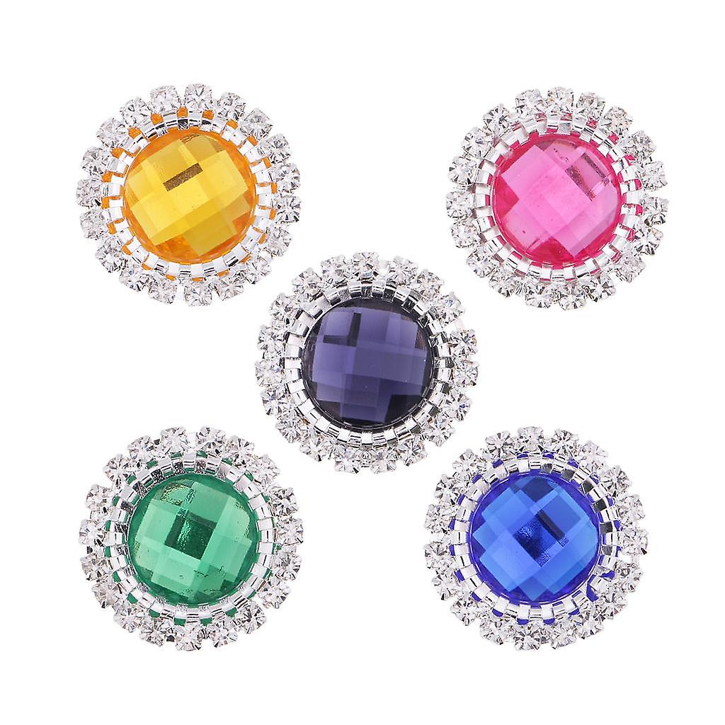 Round Flower Flatback Rhinestone Decor Button DIY Embellishments Mixed 2
