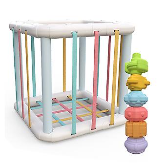 Baby Sensory Montessori Toys for Toddlers White Square, Color and Shape Recognition, Motor Skills Development Educational Learning Toy
