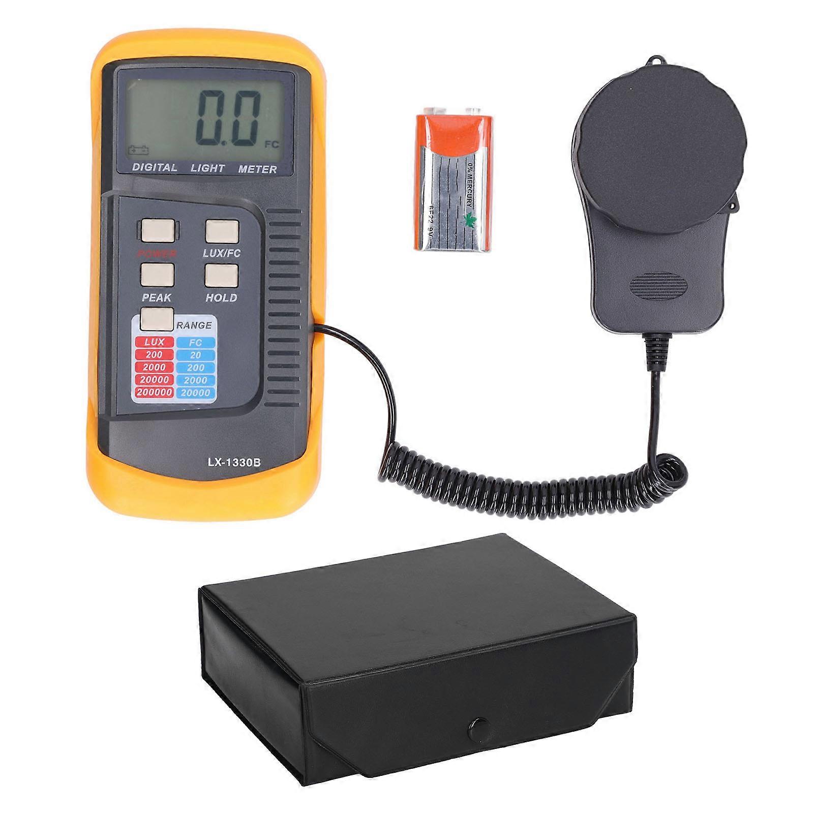 Digital Illuminance Light Meter LCD Display 0.1‑200000LX Illuminometer with Storage Box for Library