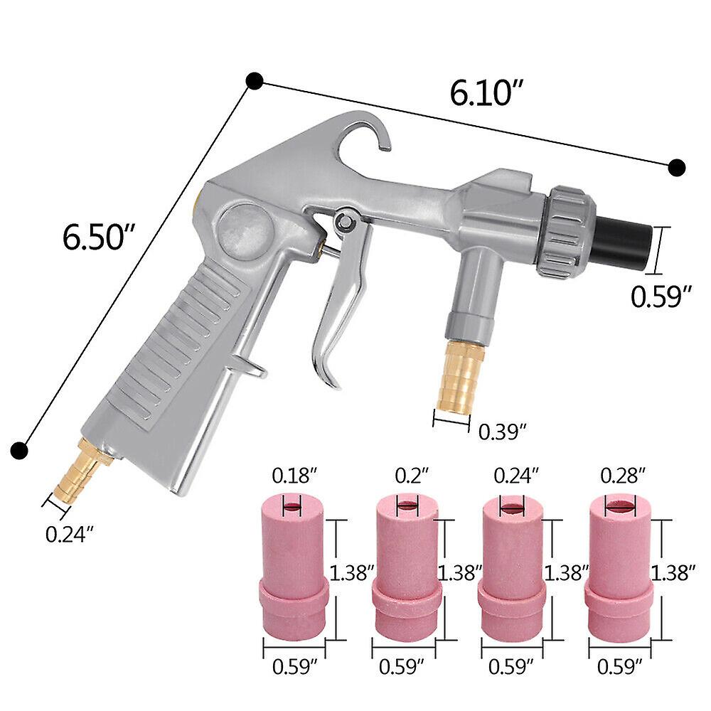 Sandblaster Kit Air Nozzles Sandblasting Siphon Feed Blast Gun Tube Sand Blaster