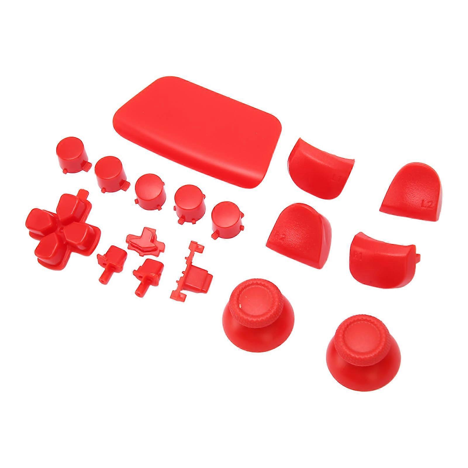 16Pcs Game Controller Replacement Buttons for PS5 Gamepad Replacement Thumbstick Trigger Buttons for PS5 Controller Red