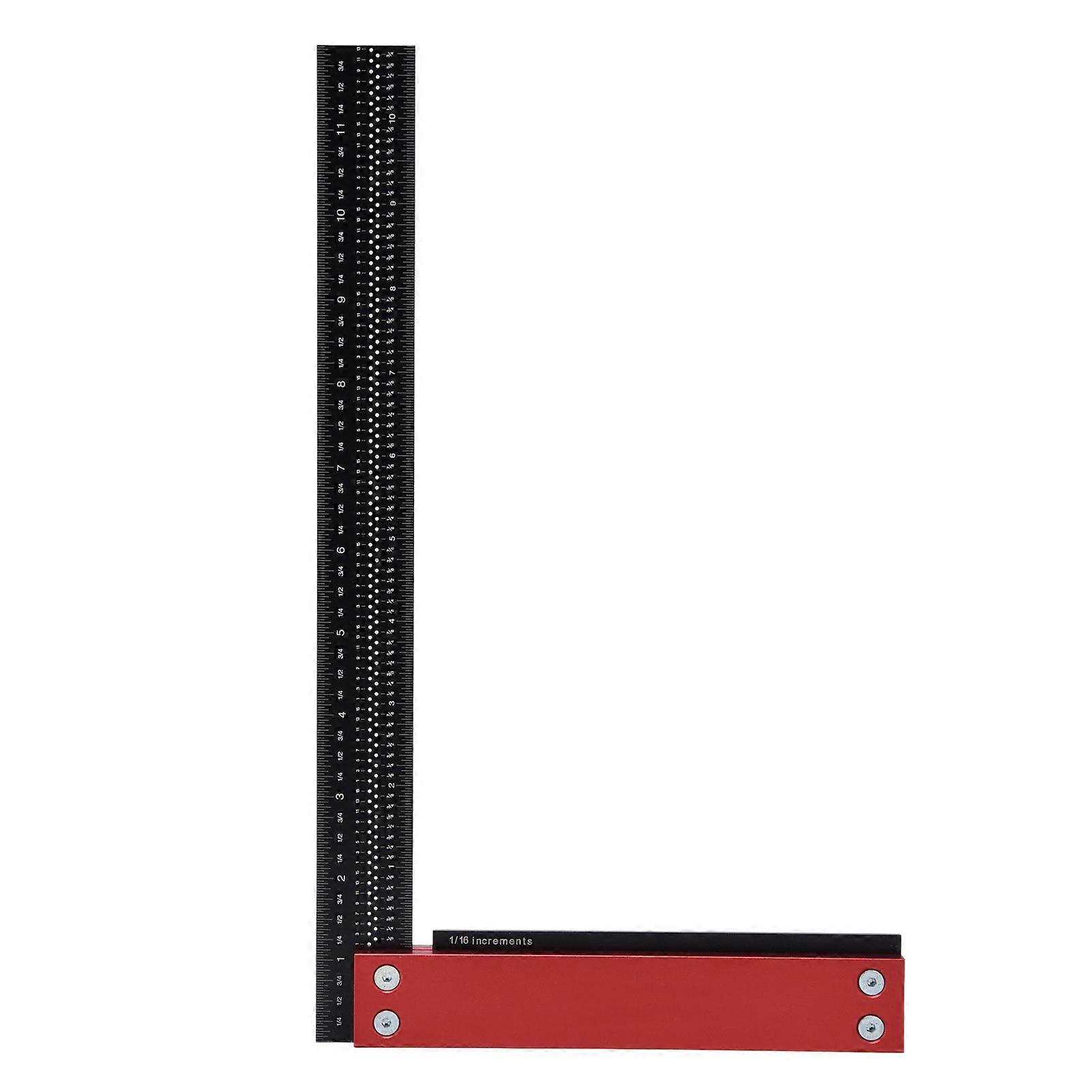 Woodworking Ruler 12in Accurate Carpenter Square L Shaped Right Angle Line Measuring Tool