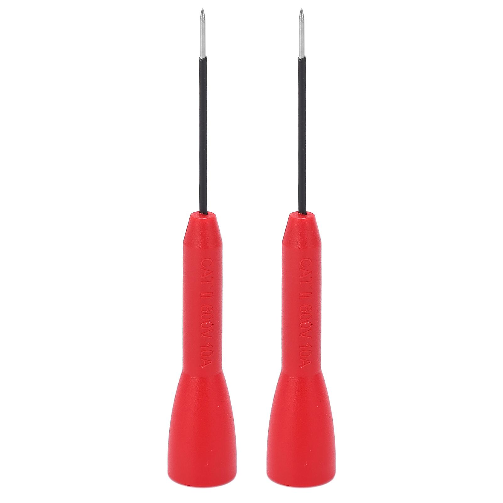 2Pcs Test Probe Insulation Protection Simple Operation 1mm Multimeter Needle Piercing Probe 600V 10ARed
