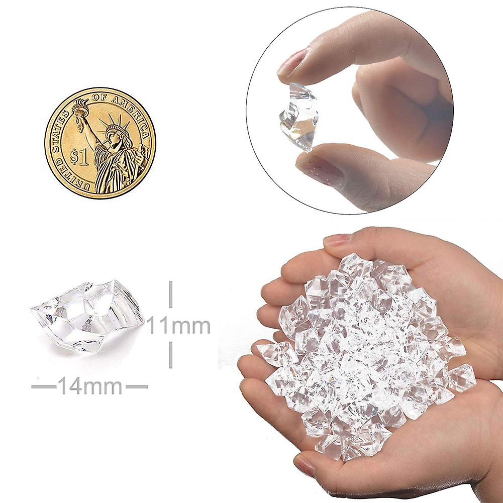 FAI DA TE 100 PZ Trasparente Falso Rocce di Ghiaccio Frantumato Cubetti di Ghiaccio Acrilico Vaso Riempitivi 11 * 14mm