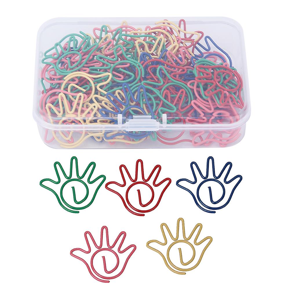 60pcs Hand Shaped Paper Clips: Colorful Memo Note Clips for School and Office