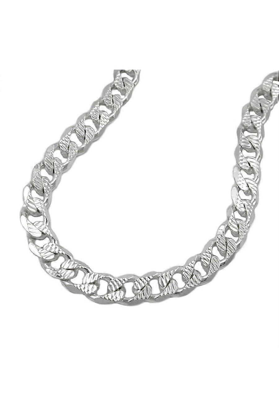 Necklace 5,6mm Flat Curb Chain With Pattern Silver 925 50cm - Gl101039-50
