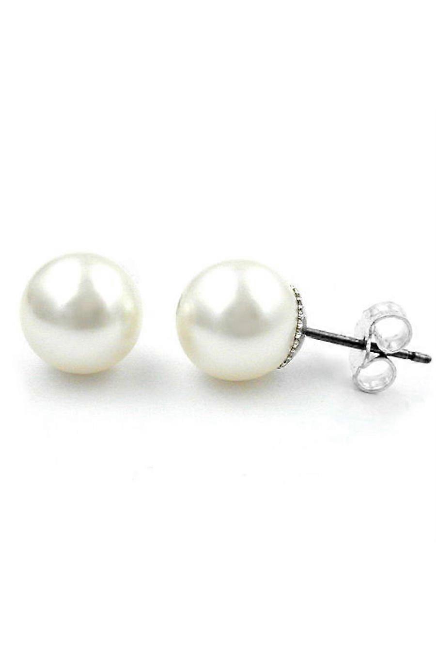 Stud Earrings White Wax Bead - Gl00919
