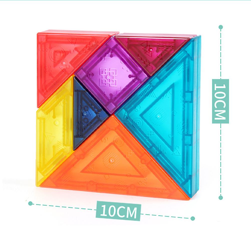 3D Magnetic Tangram Building Blocks Kids Brain Teaser Shape Recognition Tangrams