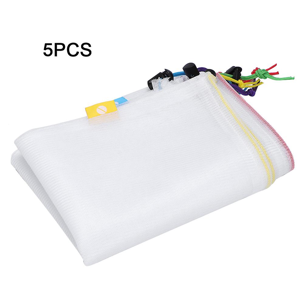 5pcs Reusable Washable Fruit Vegetable Mesh Storage Bag Holder Container