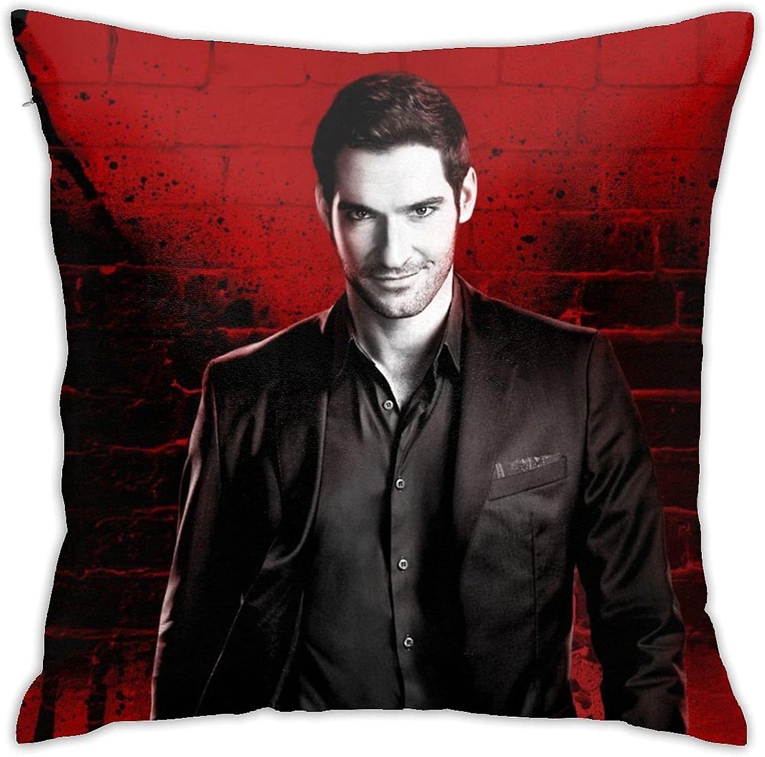 Lucifer Morningstar Pillow Super Soft Pillowcase Square Light Pillowcase Home Decorations With Invisible Zipper Throw Pillow Cases 18x18 Inch.