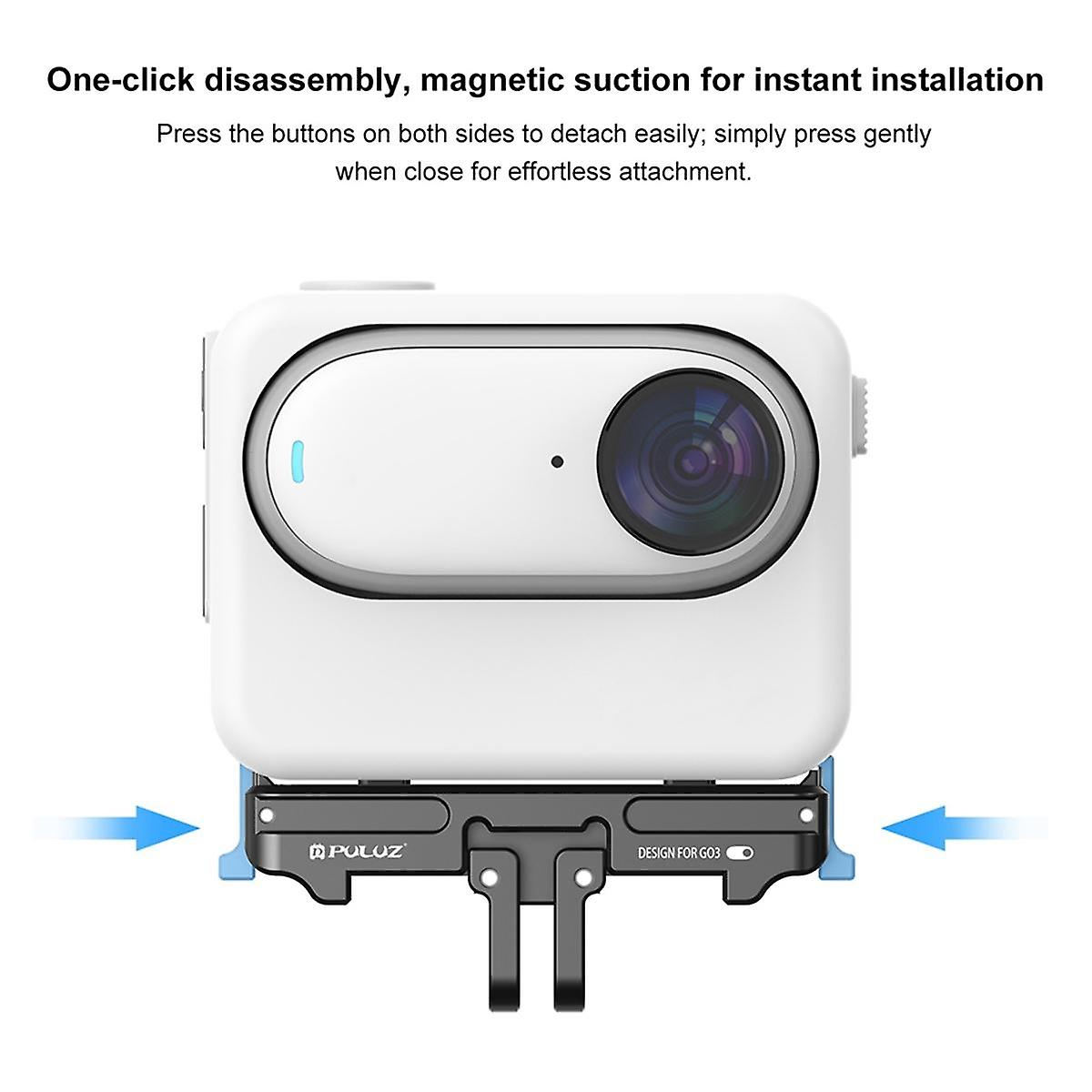 Aluminum Alloy Camera Dock for GO3 Thumb Camera Magnetic Quick Release Base Stand Sports Camera Ac