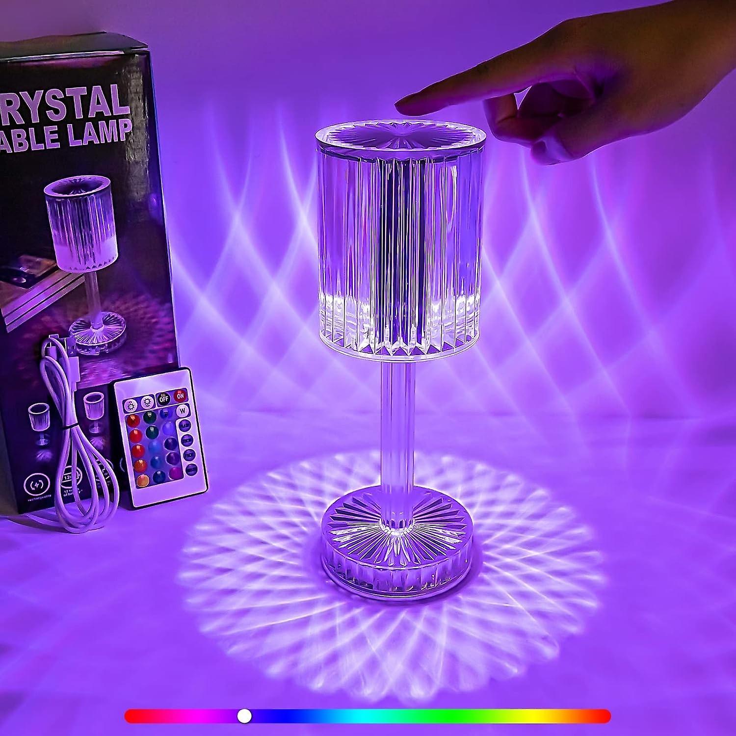16 Colors Changing RGB Touch Lamp , Acrylic Table Lamp with Remote Control & USB Charging,Diamond Be