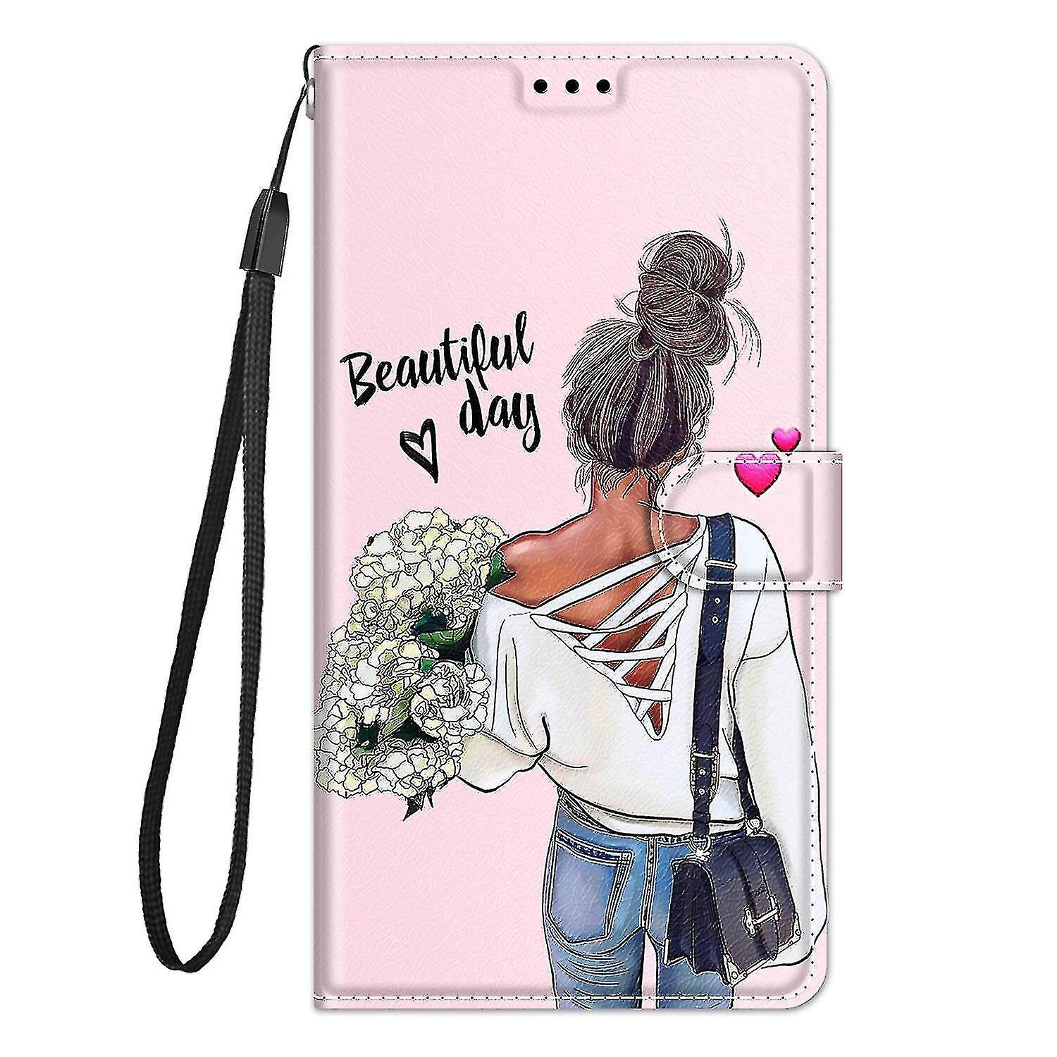 Compatible With Samsung Galaxy A03s Case Cover Flip Pattern Magnetic  - Back View