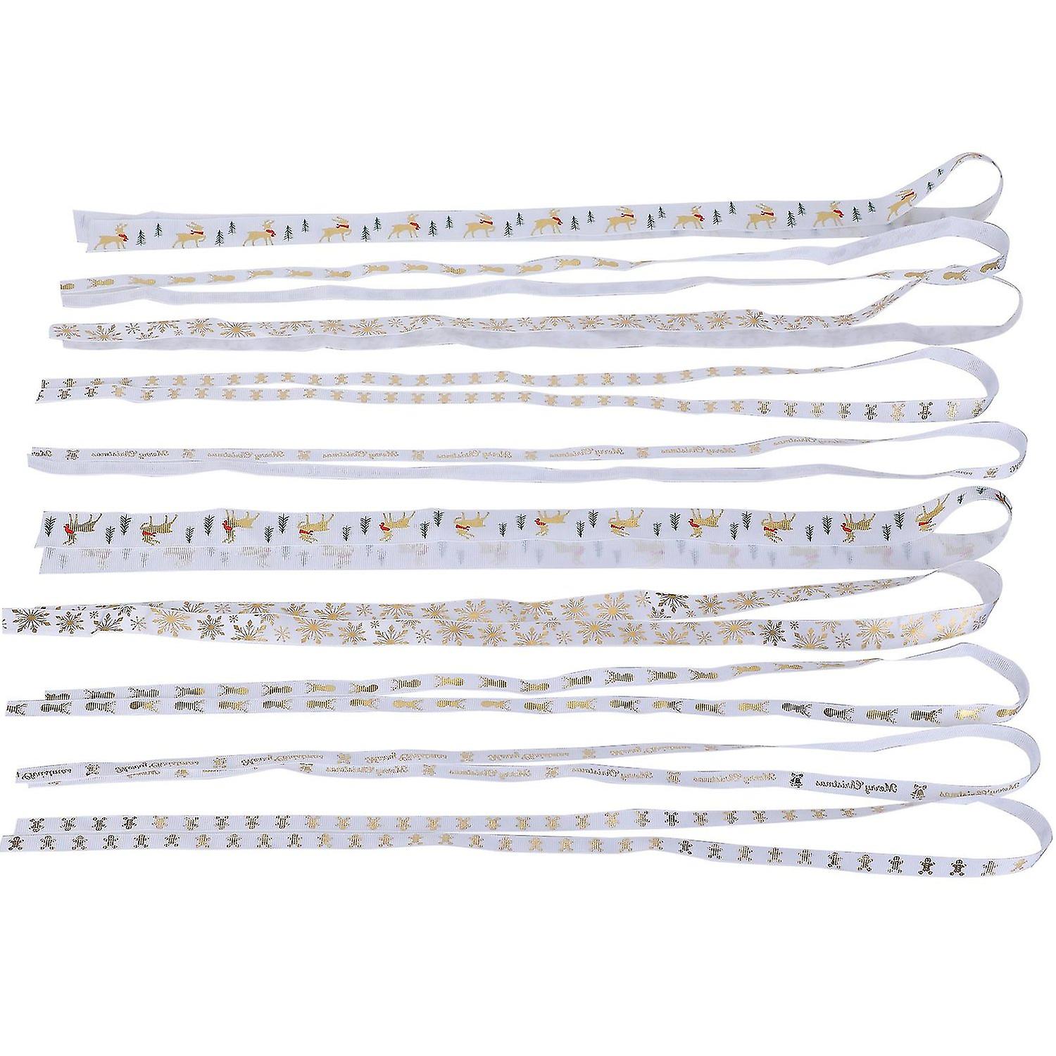 شرائط عيد الميلاد Grosgrain مع مطبوعات زخرفية - ملحق ديكور الحفلات وDIY