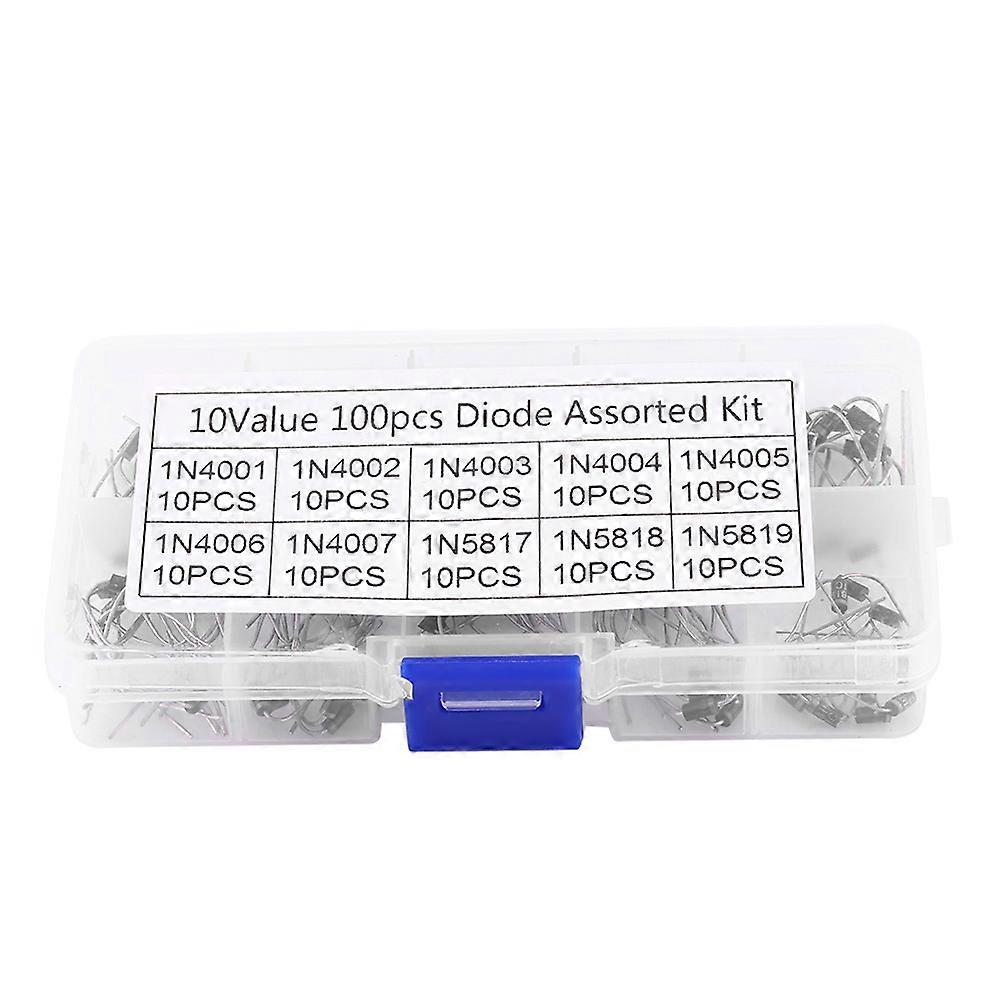 100pcs 10Values Rectifier Diode Assortment Electronic Kit 1N4001~1N4007 1N5817~1N5819 With Box
