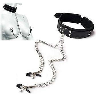 Soft Leather Pet Collar with Metal Clip, Adjustable