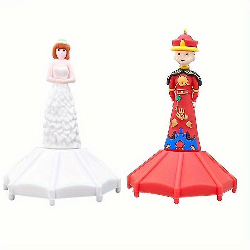 2pcs赤ワインボトルストッパー、漫画クリエイティブ赤ワインストッパー、新しい密封された漏れ防止ワインボトルストッパー、3次元シリコンワインボトルストー