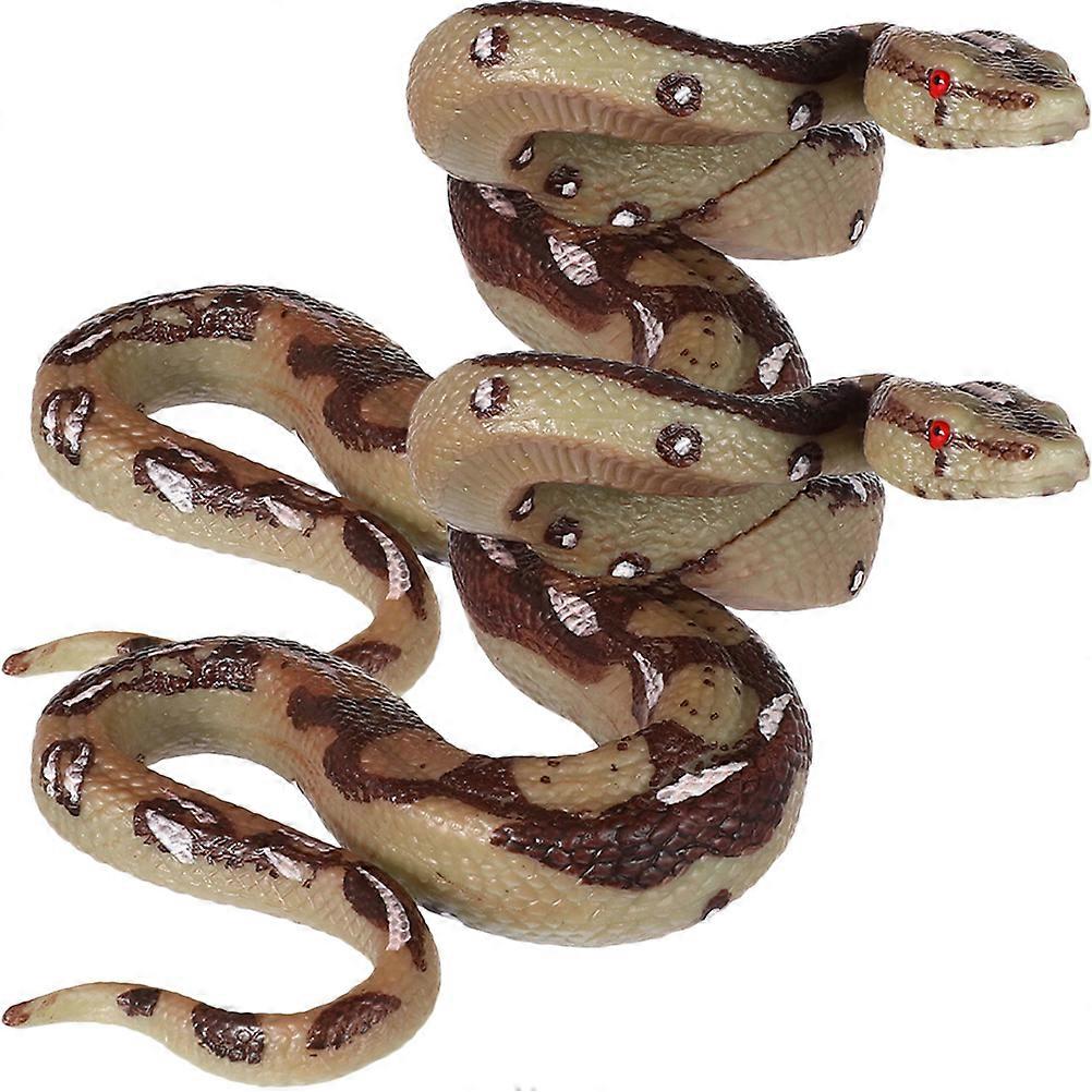 2pcs Simulation Snake Figures Snake Figurine Simulation Animal Ornaments Kids Toys