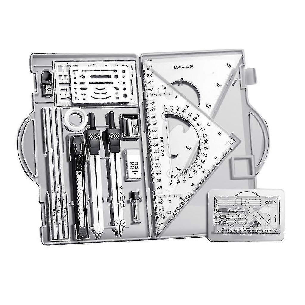Geometry Set With Divider,set Squares,drawing Square,compasses And Protractor