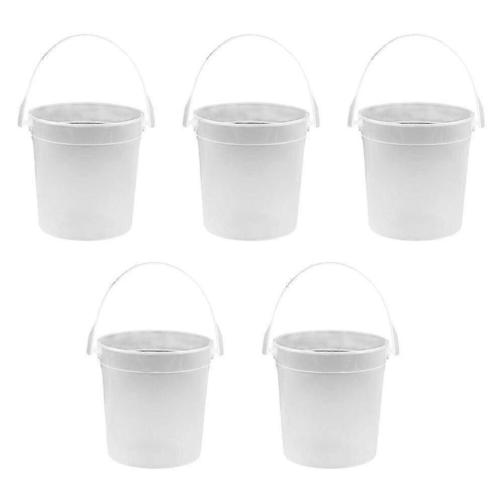 5pcs Runde transparenter Eimer Sand Strand Eimer Kunst Malerei Eimer Waschlöffel