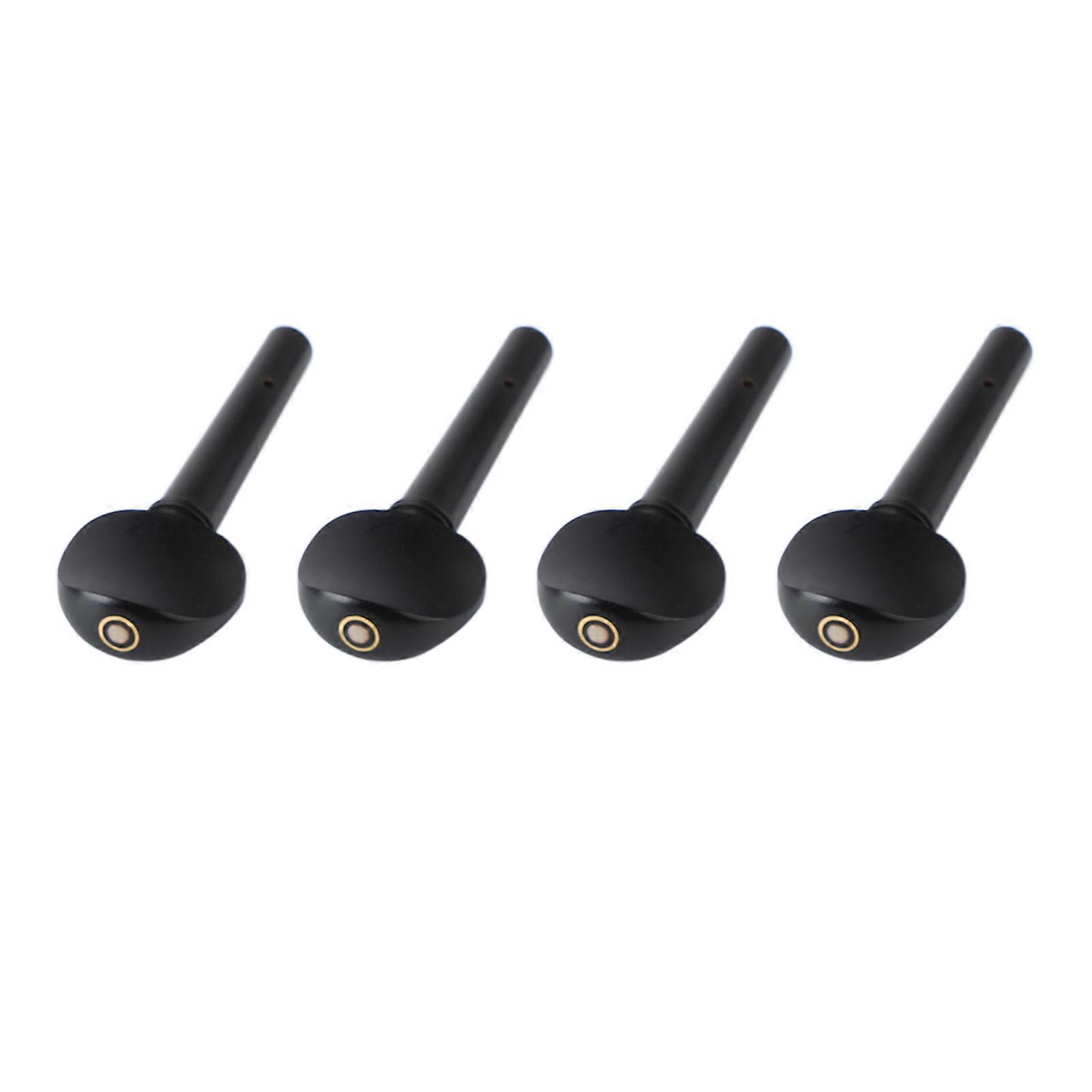 4pcs Viola Tuning Pegs Ebony Punching String Shaft Peg Replacement Violin Accessories Black