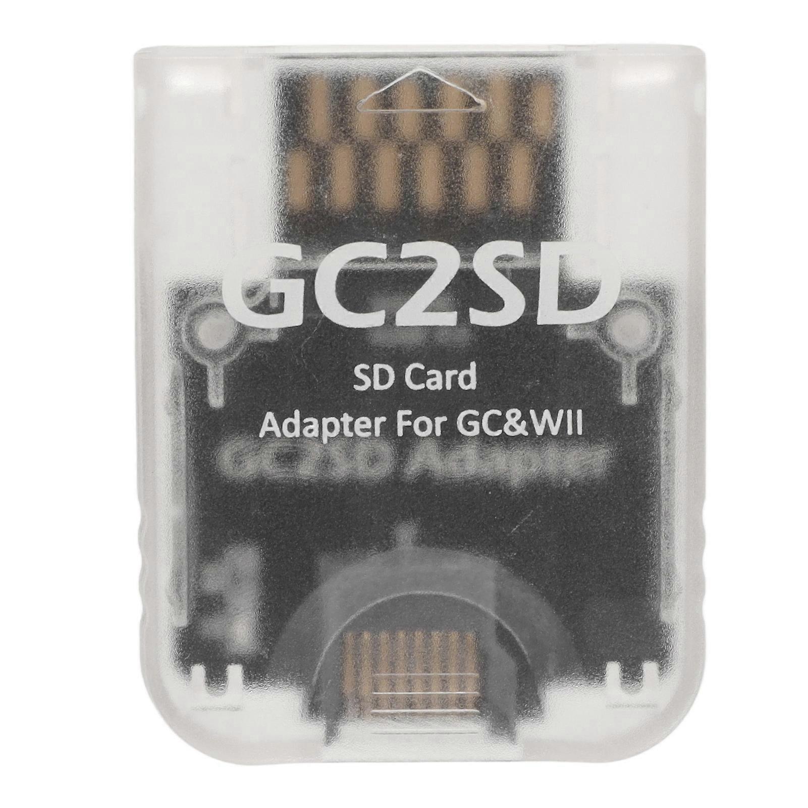 GC2SD Card Reader Plug and Play Portable Professional Game Console Micro Storage Card Adapter for Wii for GC Transparent