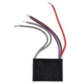 2-Pack HQRP Condensatore Per Hampton Bay Soffitto Fan 5uf 2-Wire