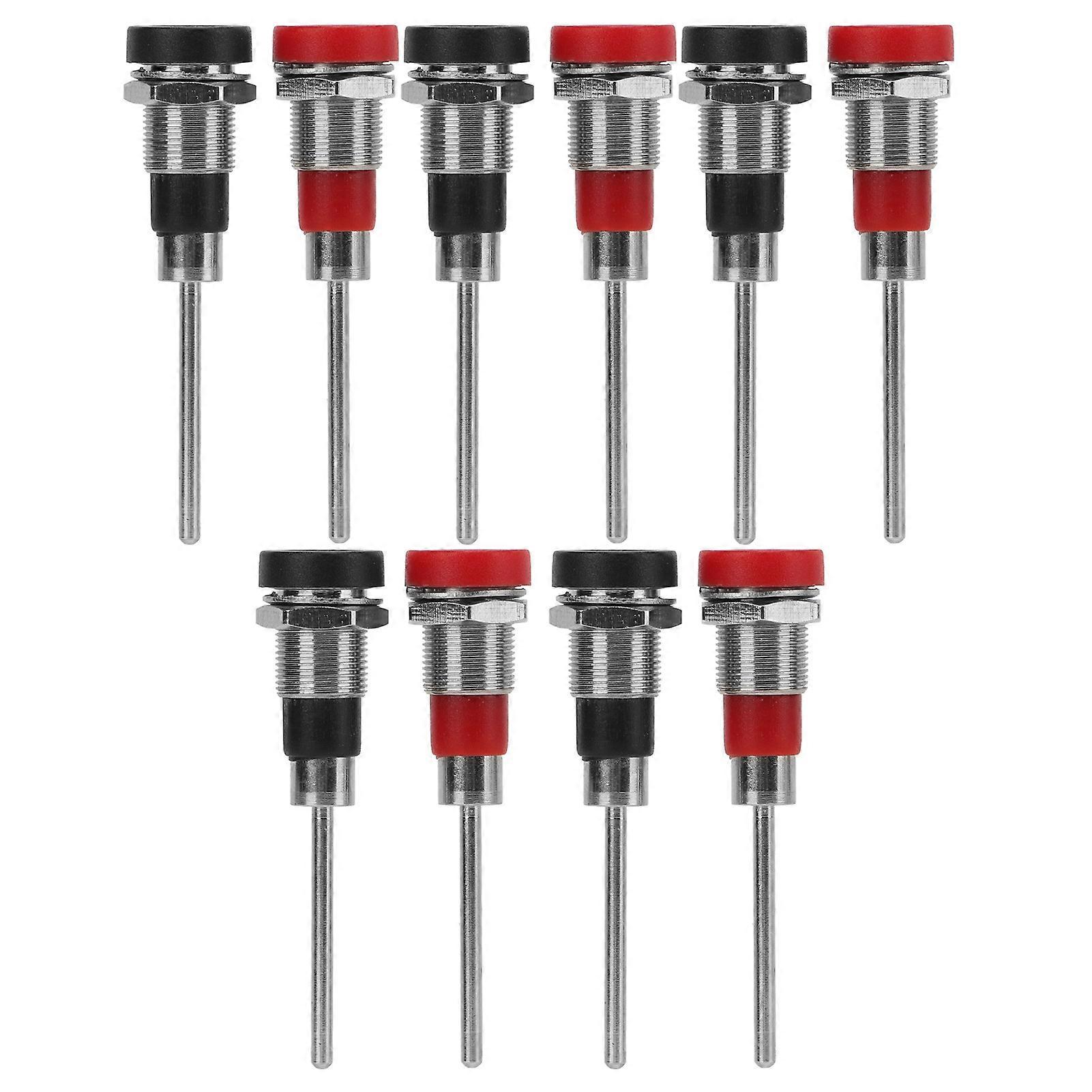 10Pcs Pin Plug Banana Socket Multi Purpose 4mm Wide Contact Area Panel Terminal for Test Cable