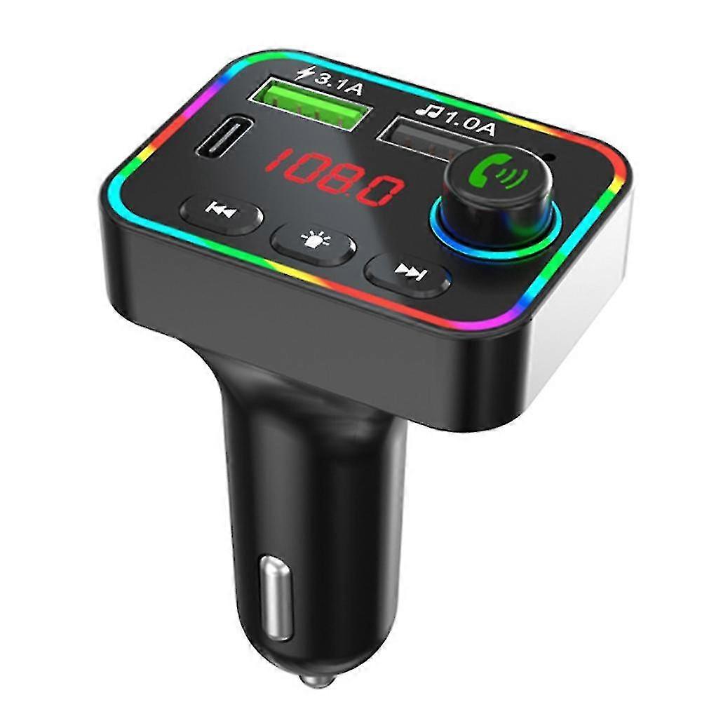 Led Light Bluetooth 5.0 Fm transmițător auto Mp3 Player Wireless Handsfr