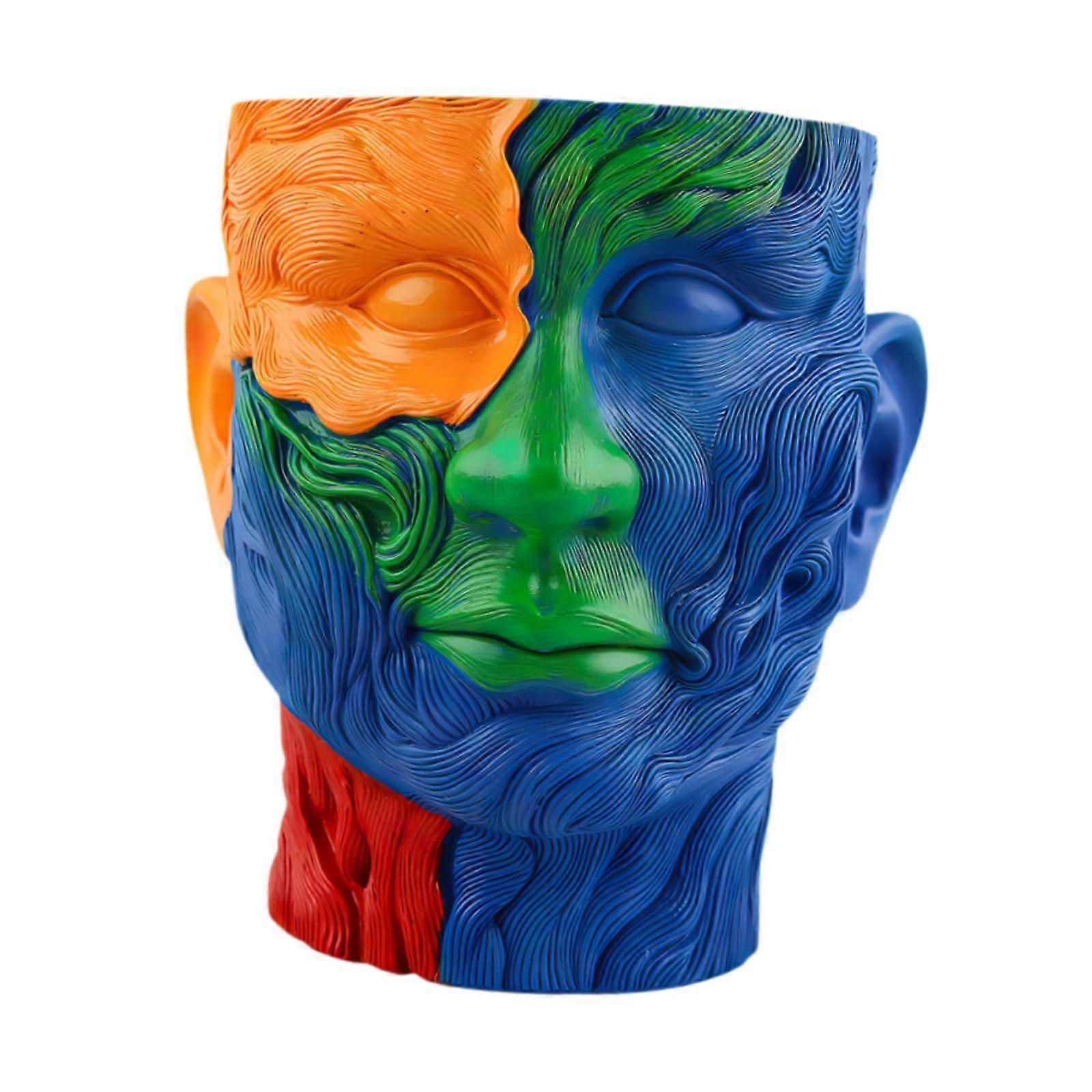 Abstract Head Planter Painting Unique Face Planters Pot for Plant Room Party