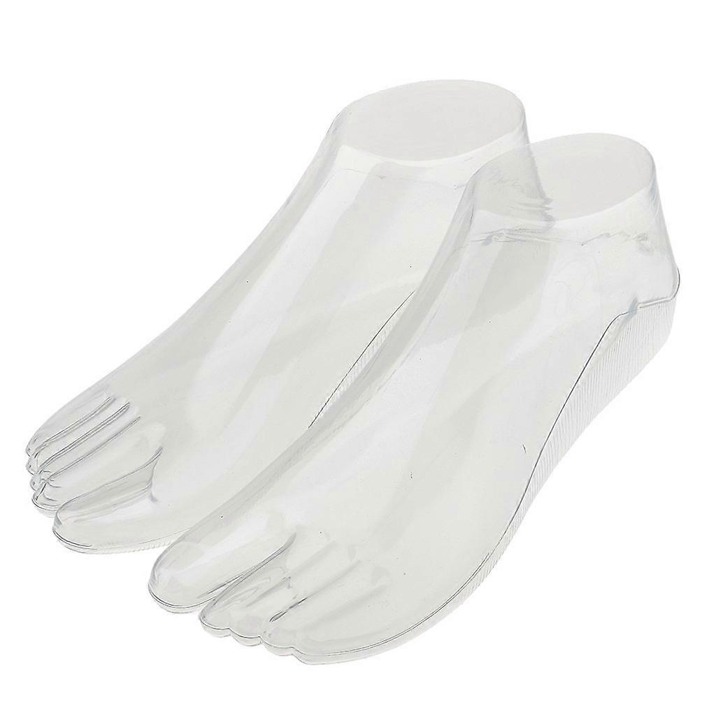 1 Paar weibliche Füße Schaufensterpuppe String Stil Fußmodell für Sandale Schuh Sockenschmuck Display - Klar