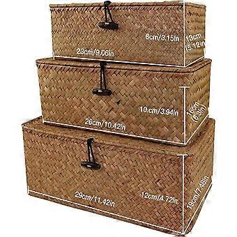 Panier rectangulaire en jonc de mer Sierra camel