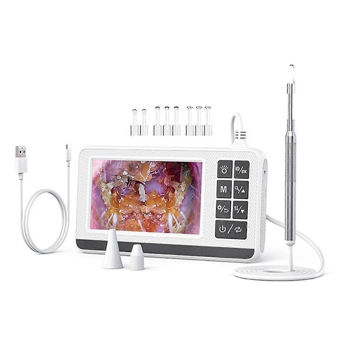 ملعقة أذن رقمية ذات ضوء مرئي، منظار أذن، كاميرا أذن، ذكية، لتنظيف الأذن، عصا التقاط ذكية، منظار داخلي