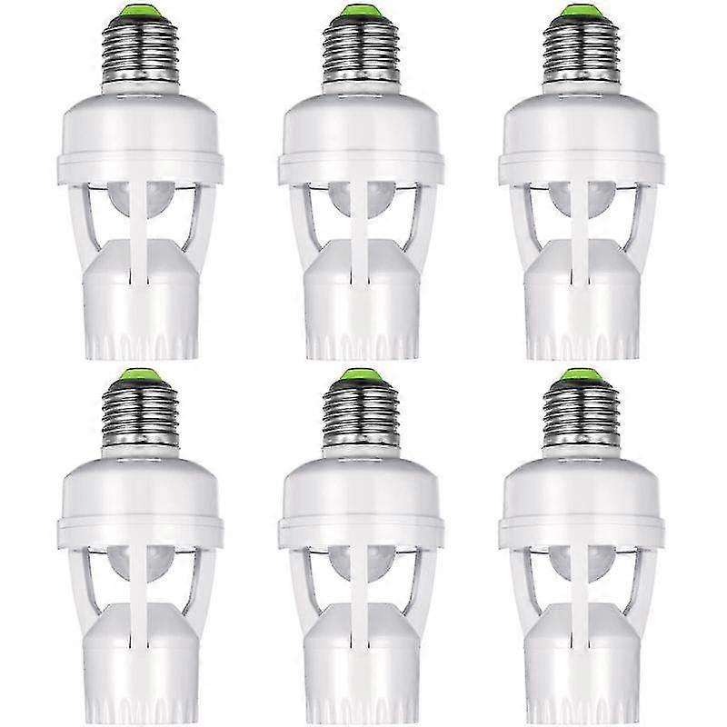 6 Pieces Motion Sensor Light Socket Smart Screw in Light Bulb Outlet Compatible with E27 Light Bulb