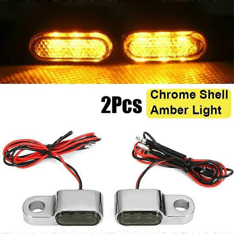 Motorcycle Accessories 2Pcs/Set Motorcycle Mini Motorcycle LED Turn Signals Blinker Light Indicator Universal Turn Signal Lights