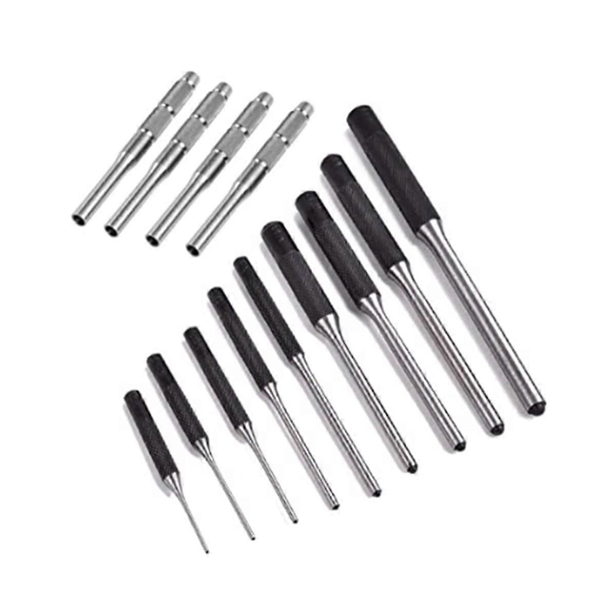 13 Pieces Roll Pin Punch Hollow End Punch Tool Mechanics Removing Repair Tool with Carry Case Steel Pin Punches