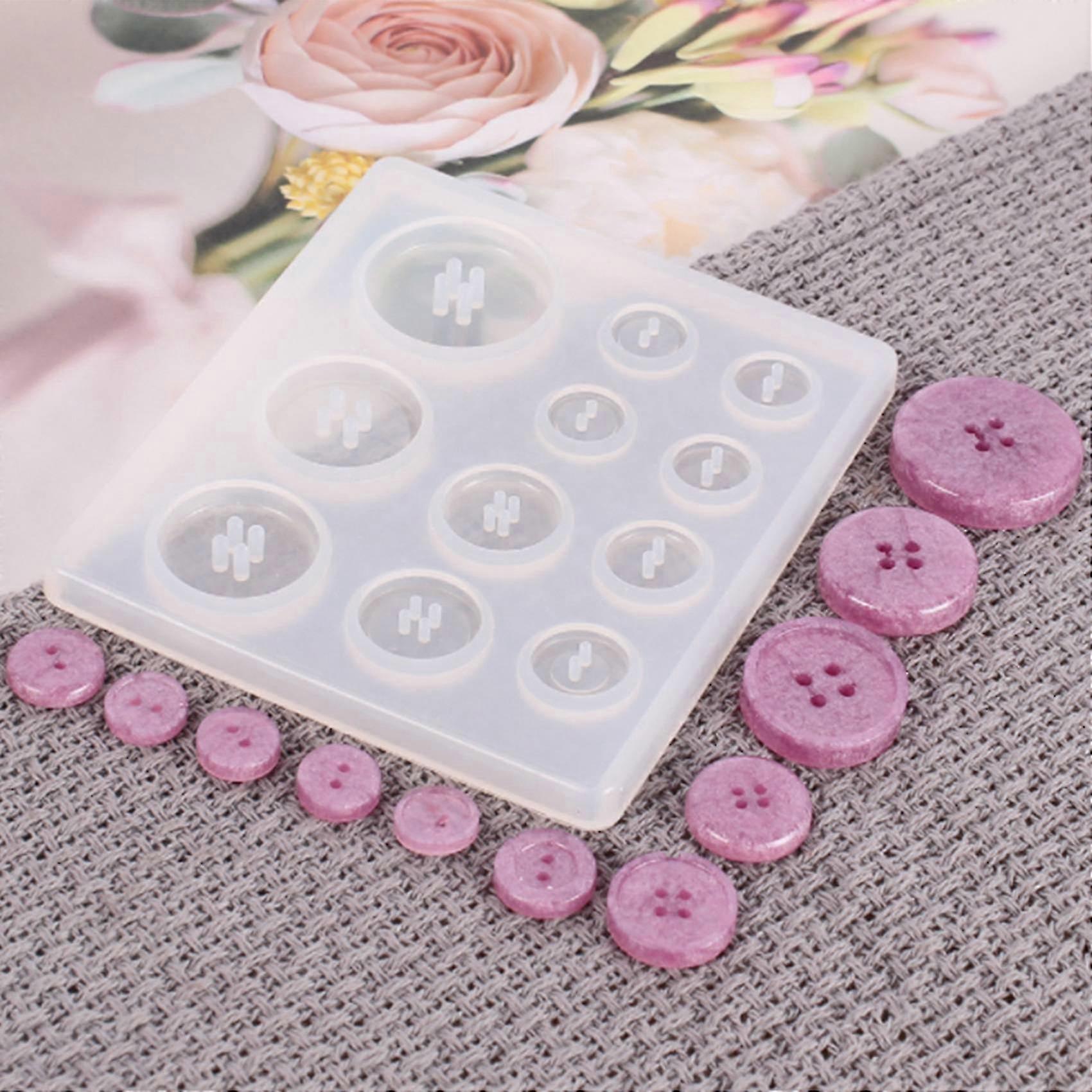 Diy Silicone Mold Resin Button Handmade Resin Mold With Hole Pendant Button Clay Epoxy Pendant For