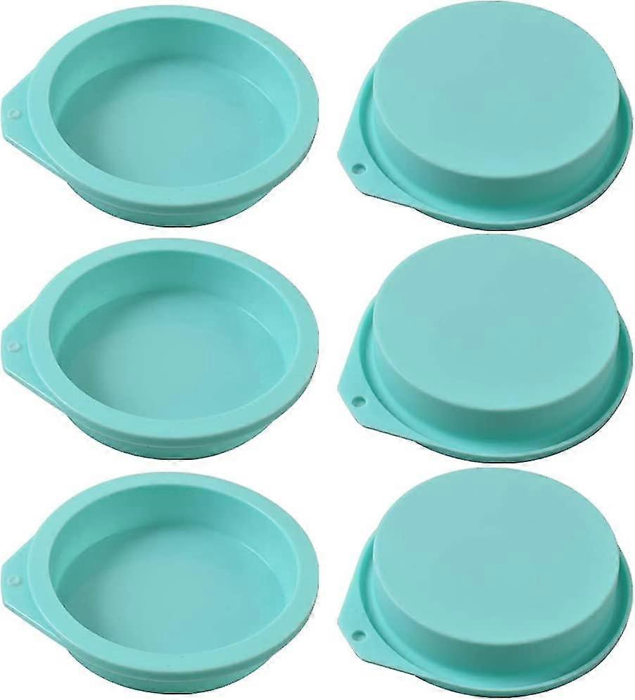 Round Silicone Cake Molds, 6 Pack Non-stick Silicone Mold For Baking, Cakes, Muffins And Resin Coasters - 4"
