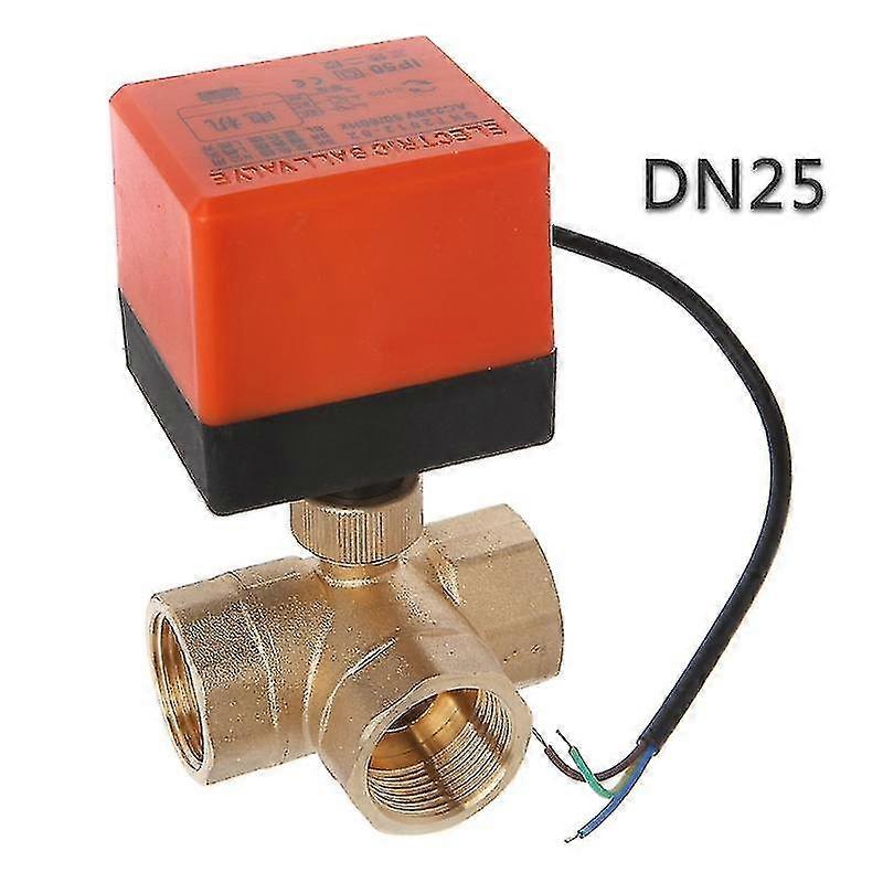 3 Way Motorized Ball Valve Electric Three Line Two Way Control Ac 220 Dn15/20/25 Happy H
