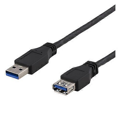 Deltaco USB 3.1 Gen1 Extension Cable, Ha - Ho 2m - Black