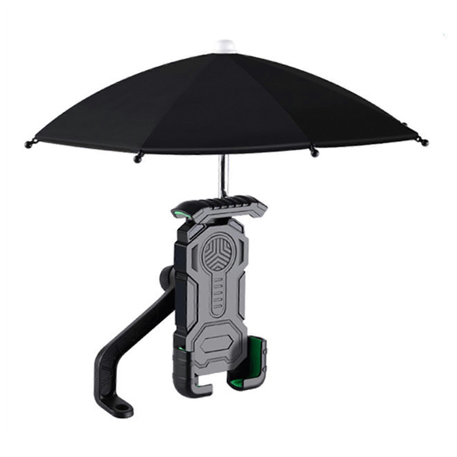 Cycling Phone Bracket with Umbrella Shockproof 360-Degree Rotation High-strength Stable Protection Clamp Firmly Motorcycle Handlebar Phone Mount